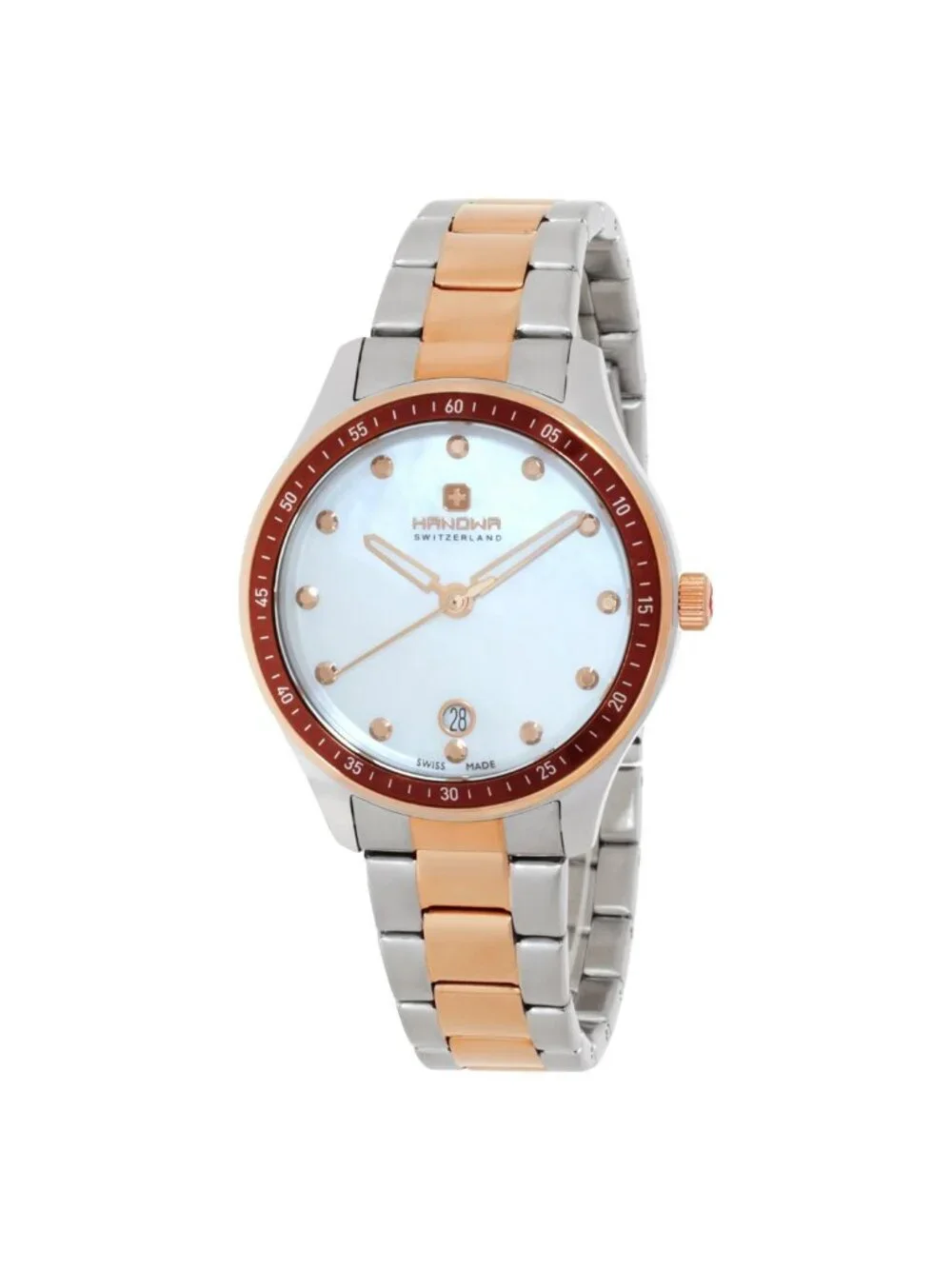 NWT Hanowa Ajoie Quartz White Mother of Pearl Dial Ladies Watch